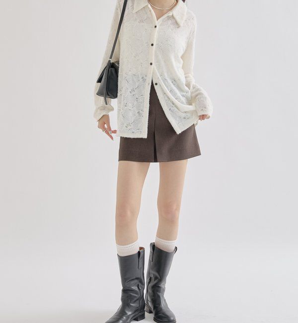  「襟付きシャギーカーディガン」|Tシャツ・カットソー|