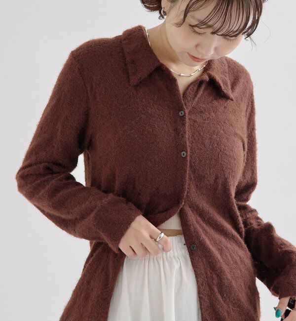  「襟付きシャギーカーディガン」|Tシャツ・カットソー|