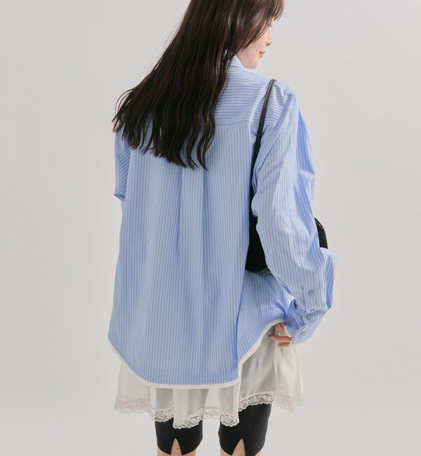  「ポケット刺繍ストライプシャツ」|シャツ・ブラウス|
