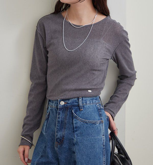  「プレート付きクルーシアーロンT」|Tシャツ・カットソー|