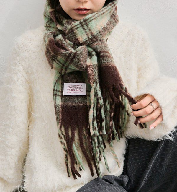  「チェックストール」|マフラー|グリーン