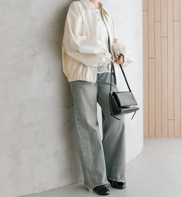  「バルーンスリーブフェイクレザーブルゾン」|ブルゾン・スタジャン|