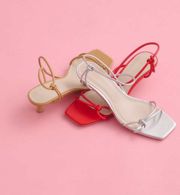  「クロスストラップヒールサンダル」|サンダル|
