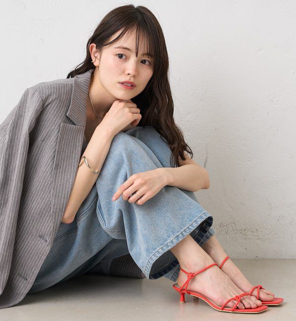  「クロスストラップヒールサンダル」|サンダル|