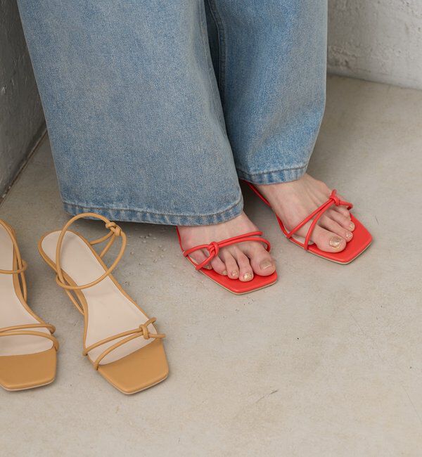  「クロスストラップヒールサンダル」|サンダル|