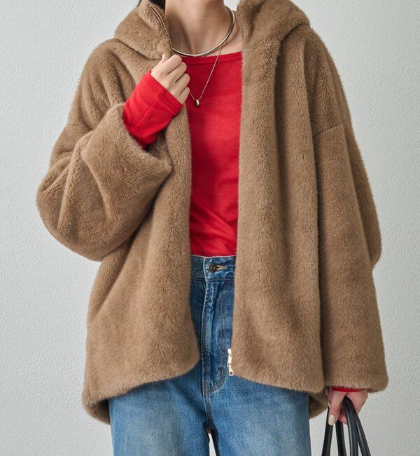  「フードフェイクファーブルゾン」|ベスト・ジレ|