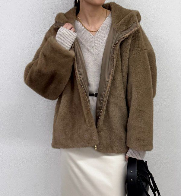  「フードフェイクファーブルゾン」|ベスト・ジレ|