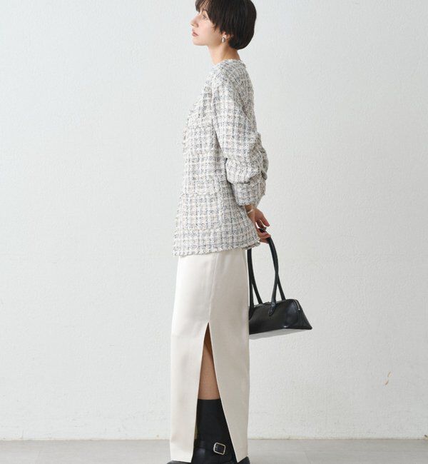  「スリットサテンタイトスカート」|スカート|