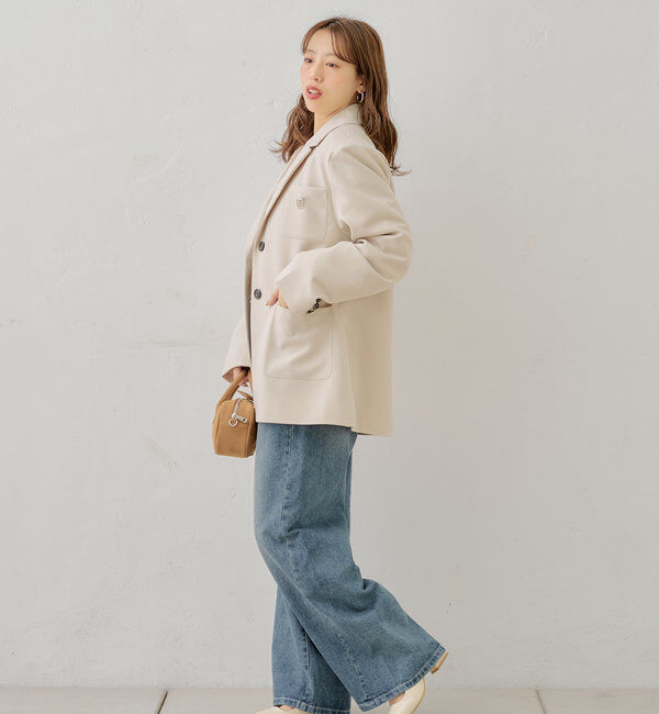  「ロゴブローチ付きオーバーシングルジャケット」|テーラードジャケット|