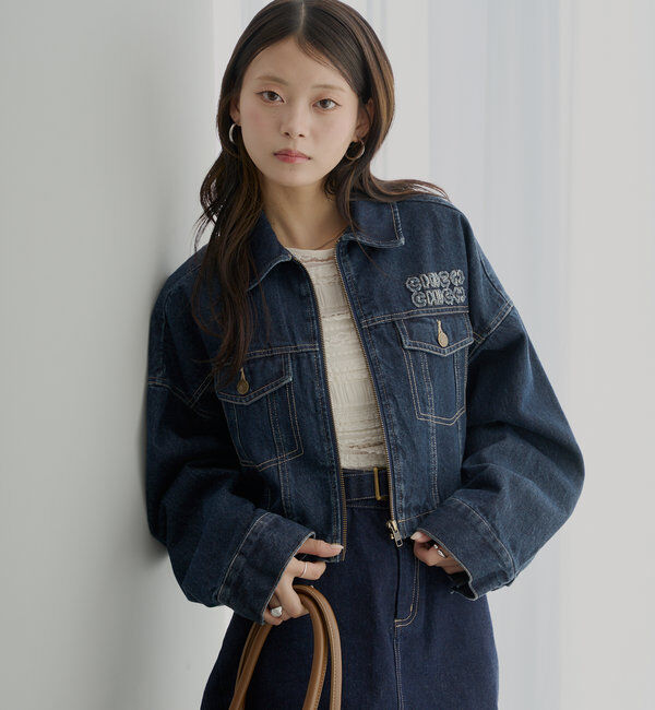  「【WEB限定/REVIVAL】胸ロゴショート丈スエードジップブルゾン」|ブルゾン・スタジャン|