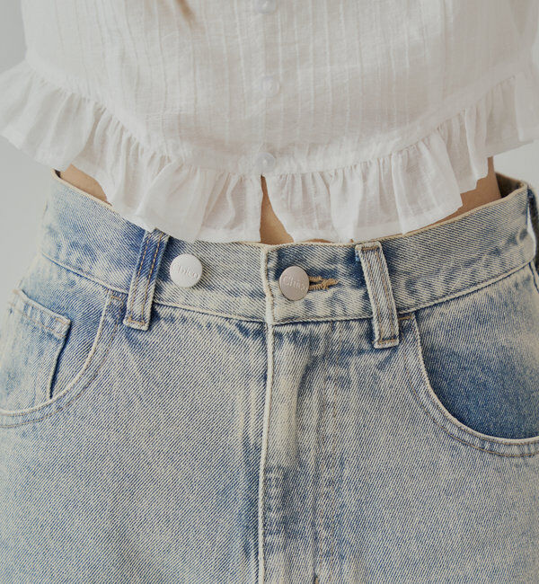  「ポケットレースワイドデニム」|デニム|