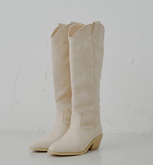  「ロングウエスタンブーツ」|ロングブーツ|ベージュその他3