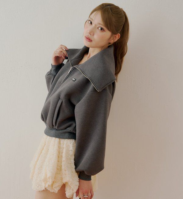  「ハーフジップルーズスウェット」|Tシャツ・カットソー|