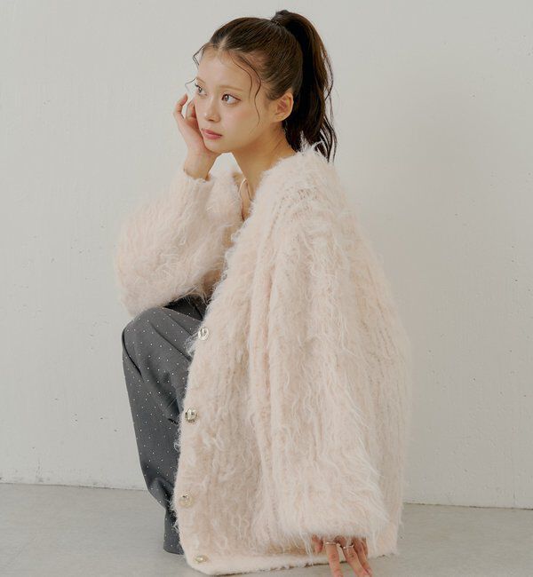  「金釦シャギールーズカーディガン」|カーディガン|