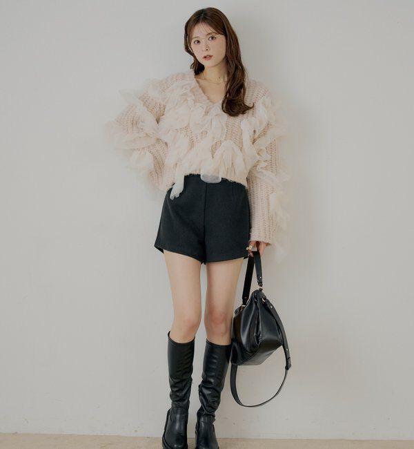  「【SALON by Chico】ランダムチュールドッキングニット」|ニット・セーター|