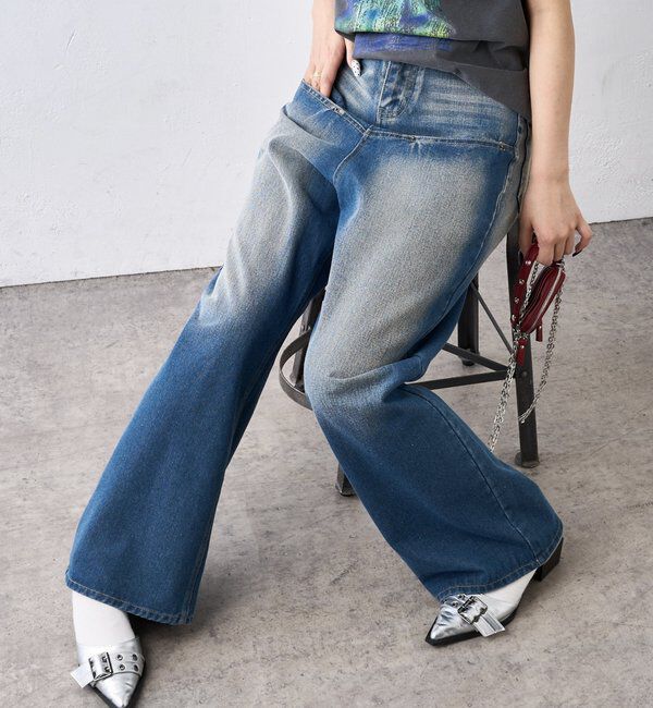  「SLASH POCKET BLAST WIDE DENIM」|デニム|