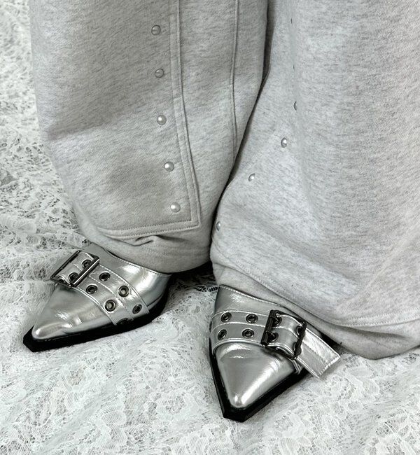  「【HiNT】 BELT STRAP MULE PUMPS」|パンプス|