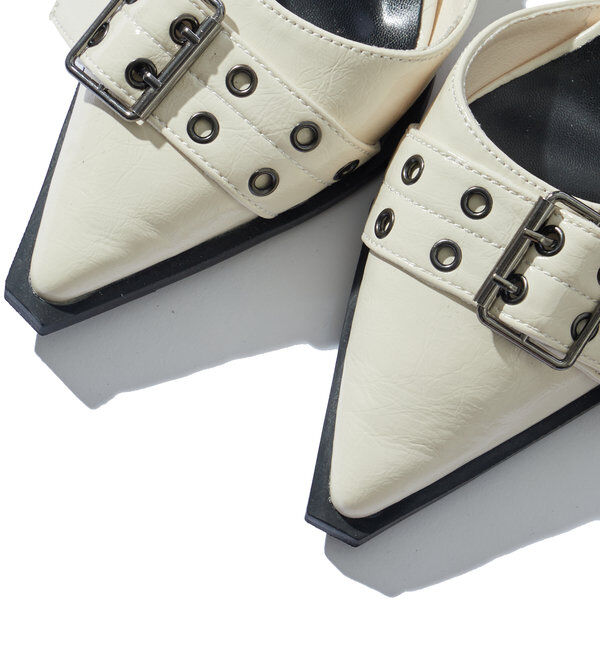  「【HiNT】 BELT STRAP MULE PUMPS」|パンプス|