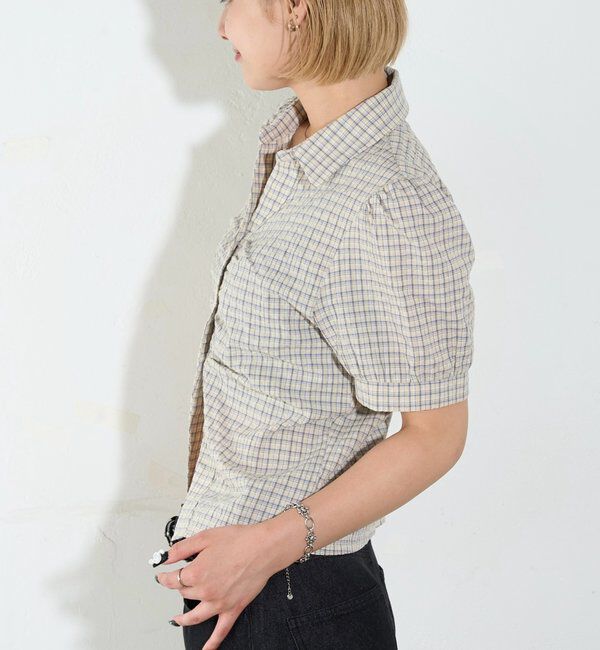  「パフスリーブギャザーブラウス」|シャツ・ブラウス|