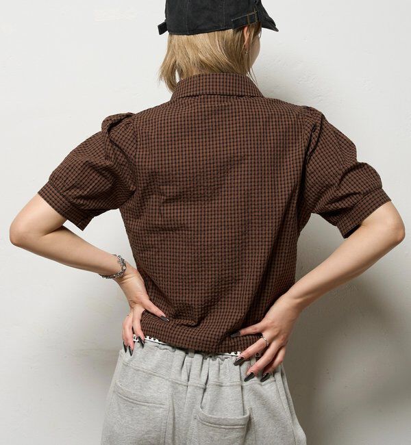  「パフスリーブギャザーブラウス」|シャツ・ブラウス|