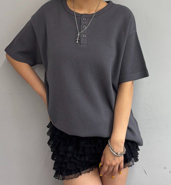  「【Sourcream/サワークリーム】ワッフルヘンリーネックTEE / 2サイズ」|Tシャツ・カットソー|