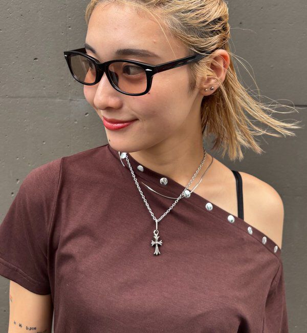  「オーバルカラーサングラス」|サングラス|ブラウン