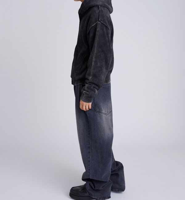  「KOOKYNピグメント加工ジップニットパーカー」|パーカー|