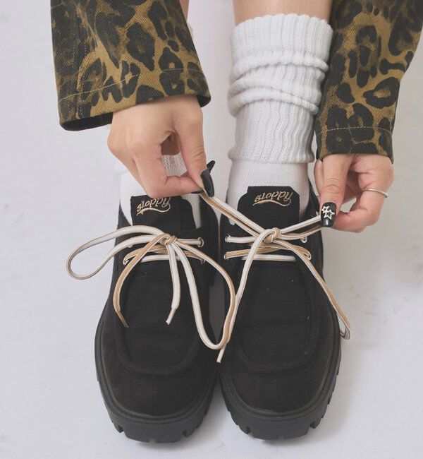  「【SLOPPY】COLOR-BLOCKED PLATFORM LOAFERS」|その他|ブラック
