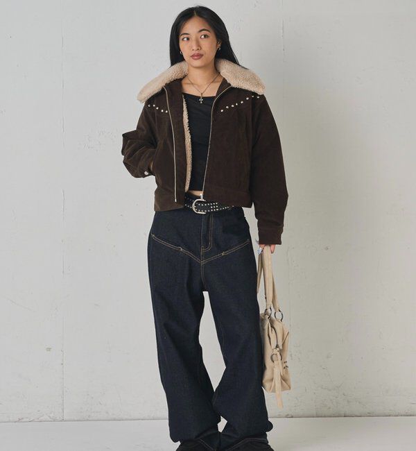  「BOA COLLAR STUDDED SUEDE BLOUSON」|ブルゾン・スタジャン|