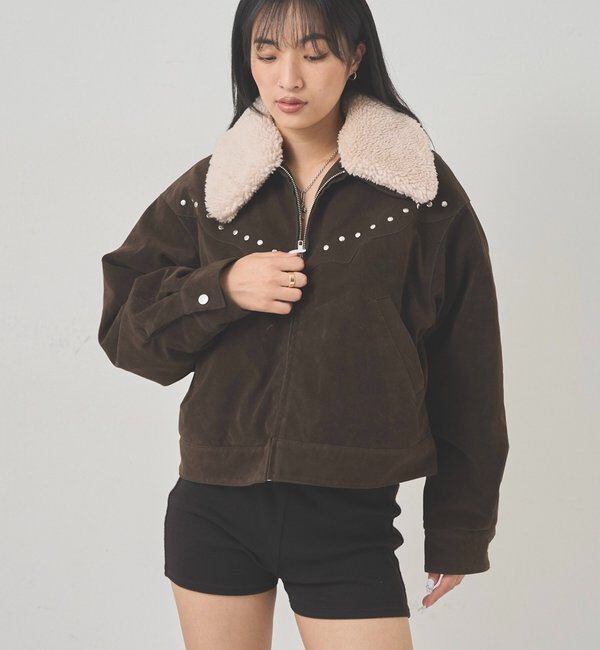  「BOA COLLAR STUDDED SUEDE BLOUSON」|ブルゾン・スタジャン|
