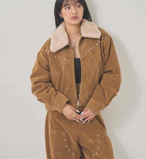  「BOA COLLAR STUDDED SUEDE BLOUSON」|ブルゾン・スタジャン|