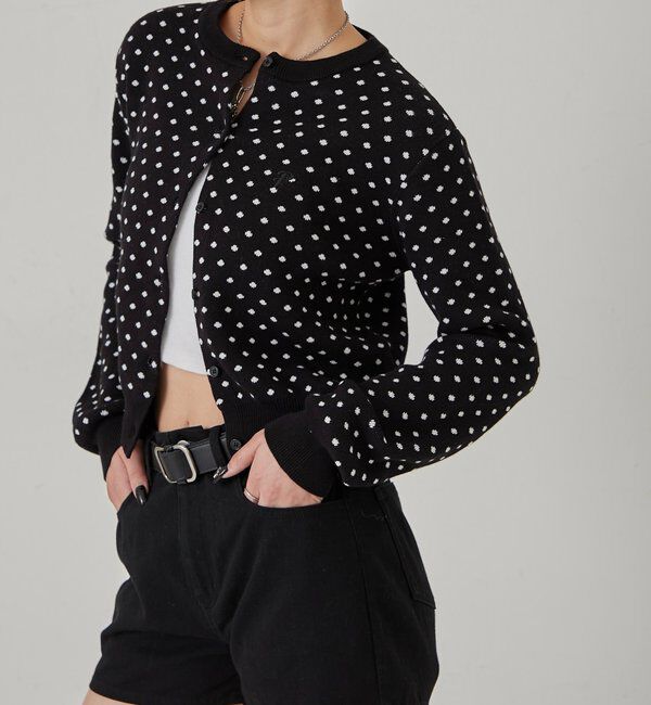  「ONE-POINT CREW CARDIGAN」|カーディガン|ホワイト