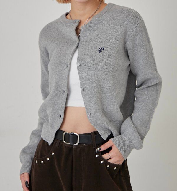  「ONE-POINT CREW CARDIGAN」|カーディガン|
