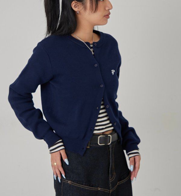  「ONE-POINT CREW CARDIGAN」|カーディガン|