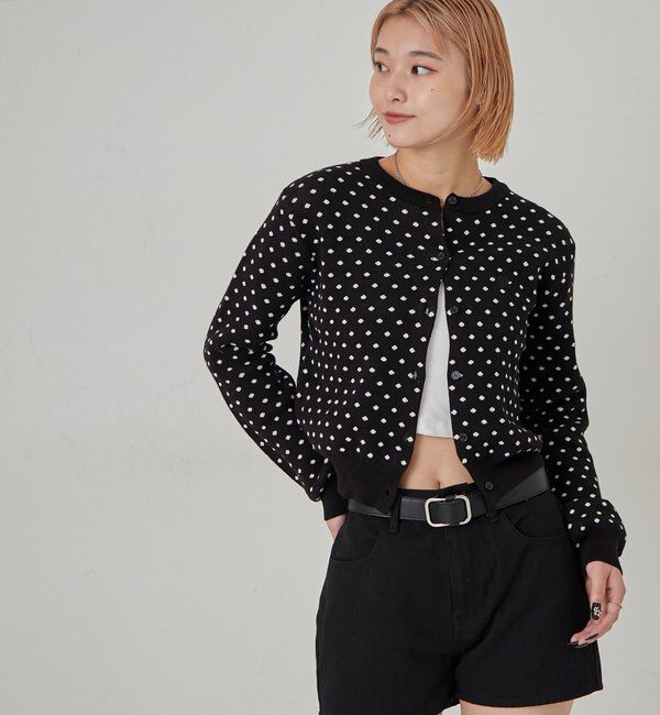  「ONE-POINT CREW CARDIGAN」|カーディガン|