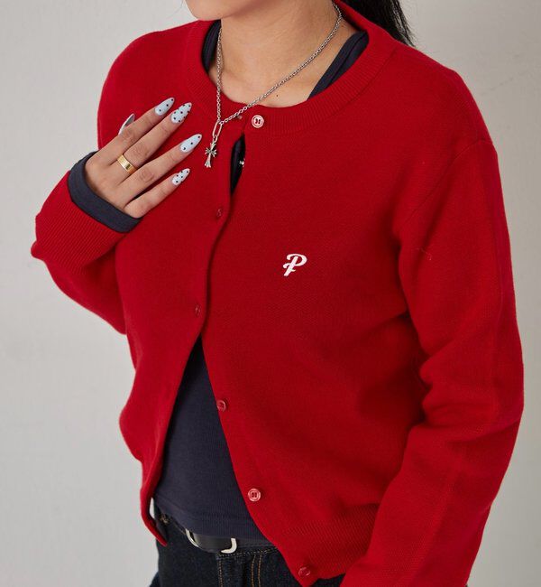  「ONE-POINT CREW CARDIGAN」|カーディガン|