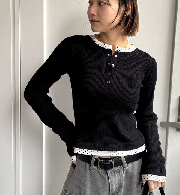  「LAYERED HENLEY KINT」|ニット・セーター|