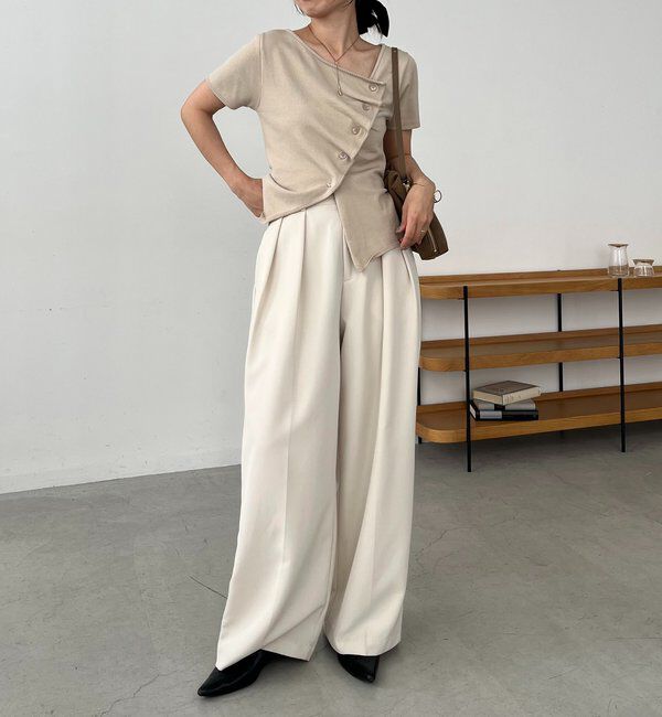  「フリルボタンチビ袖カーディガン」|カーディガン|