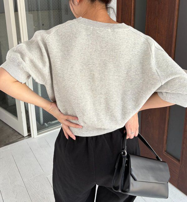  「スウェットライク半袖ニット」|ニット・セーター|
