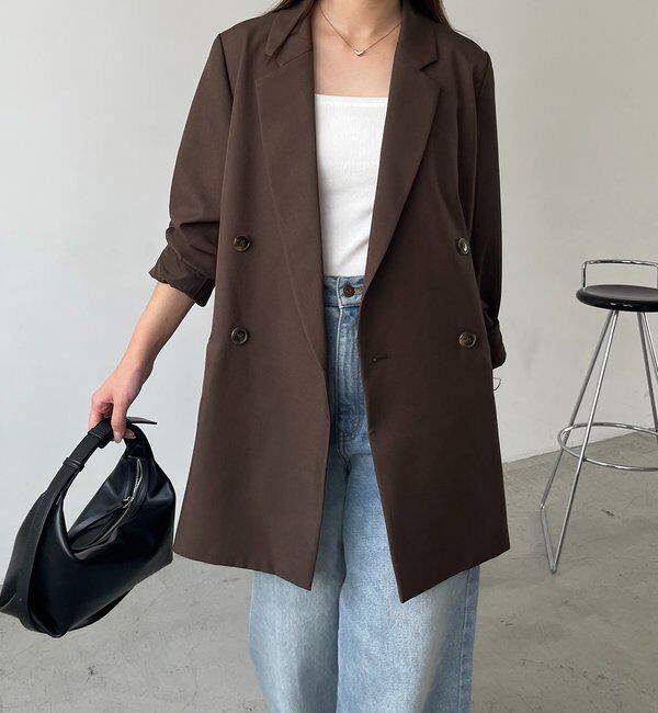  「【全骨格細見え◎】Wテーラージャケット」|テーラードジャケット|