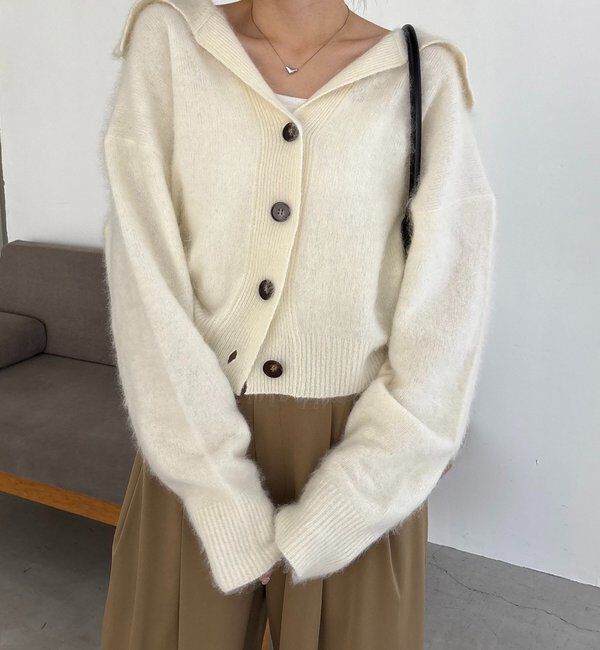  「【上質な着心地】WOOL100ミンクタッチカーディガン」|カーディガン|