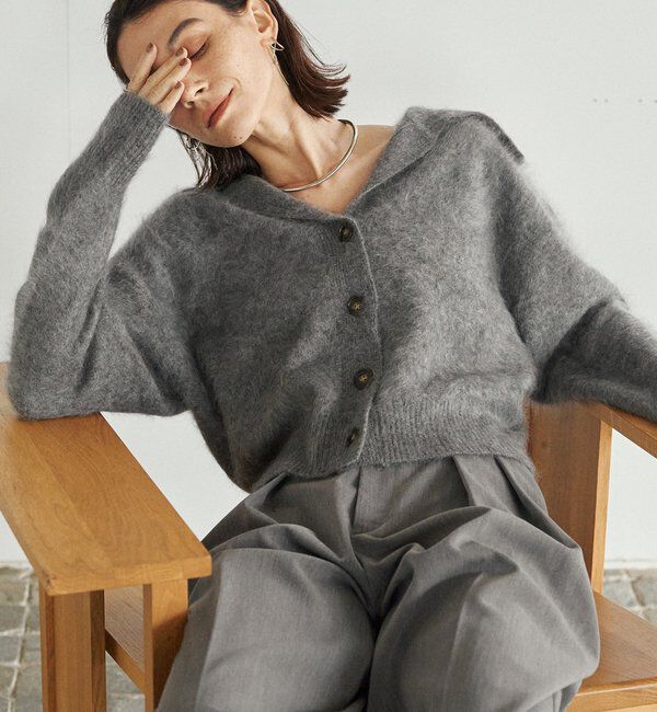  「【上質な着心地】WOOL100ミンクタッチカーディガン」|カーディガン|