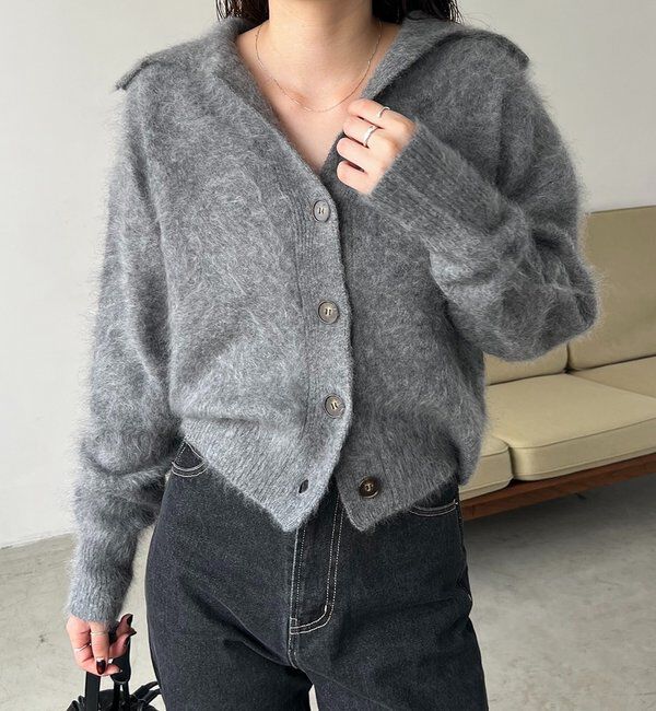  「【上質な着心地】WOOL100ミンクタッチカーディガン」|カーディガン|