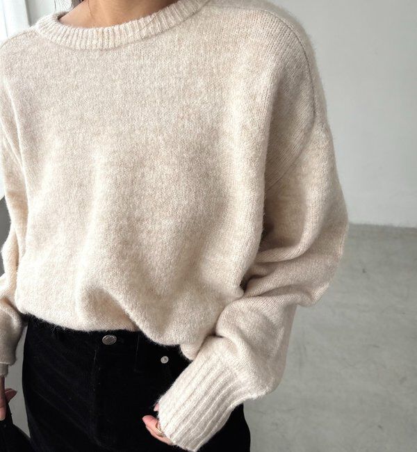  「【前後2WAY】もちふわ2WAYスキッパーニット」|ニット・セーター|