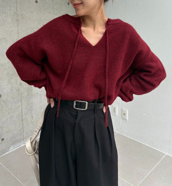  「【前後2WAY】もちふわ2WAYスキッパーニット」|ニット・セーター|