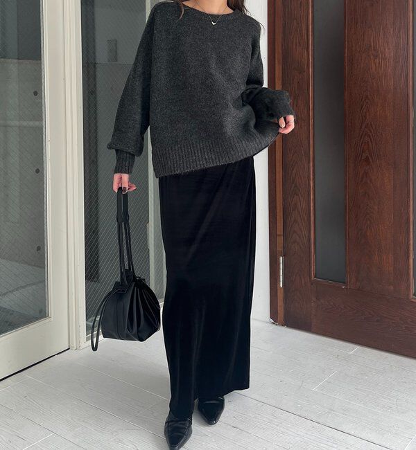  「【前後2WAY】もちふわ2WAYスキッパーニット」|ニット・セーター|