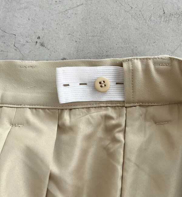  「【選べる4サイズ展開/全骨格細見え】すっきりスラックスワイドパンツ」|チノ|