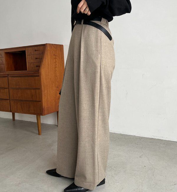  「【低身長サイズあり】アシメベルトSETパンツ」|チノ|