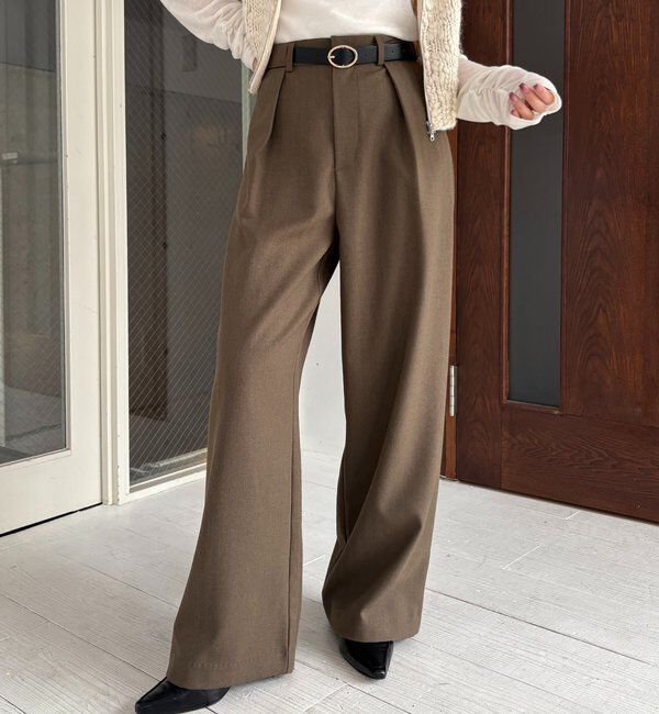  「【低身長サイズあり】アシメベルトSETパンツ」|チノ|