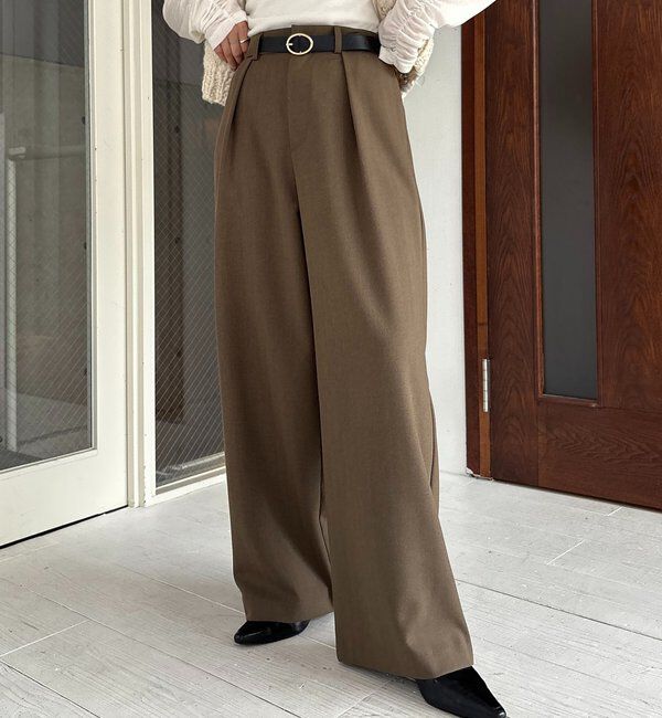 「【低身長サイズあり】アシメベルトSETパンツ」|チノ|